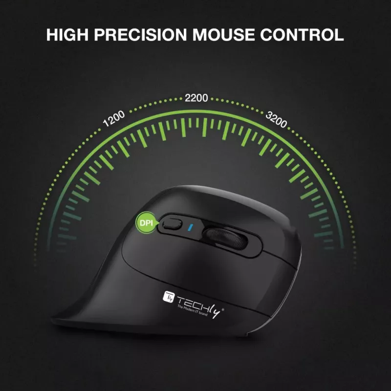 Techly IM 1100-VM-B mysz Medyczna Praworęczna RF Wireless Optyczna 3200 DPI