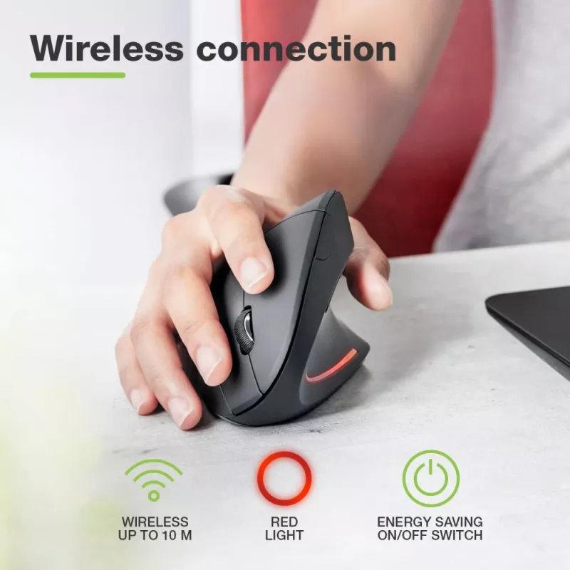 Techly IM 1200-VM-B mysz Medyczna Praworęczna RF Wireless Optyczna 1600 DPI