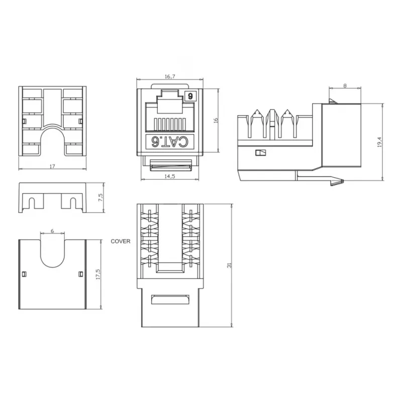 Techly IWP-KIT-C6U90 moduł keystone