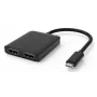 Techly IADAP USBC-HDMI2T4K adapter kabla wideo 0,15 m USB Type-C 2 x HDMI Czarny