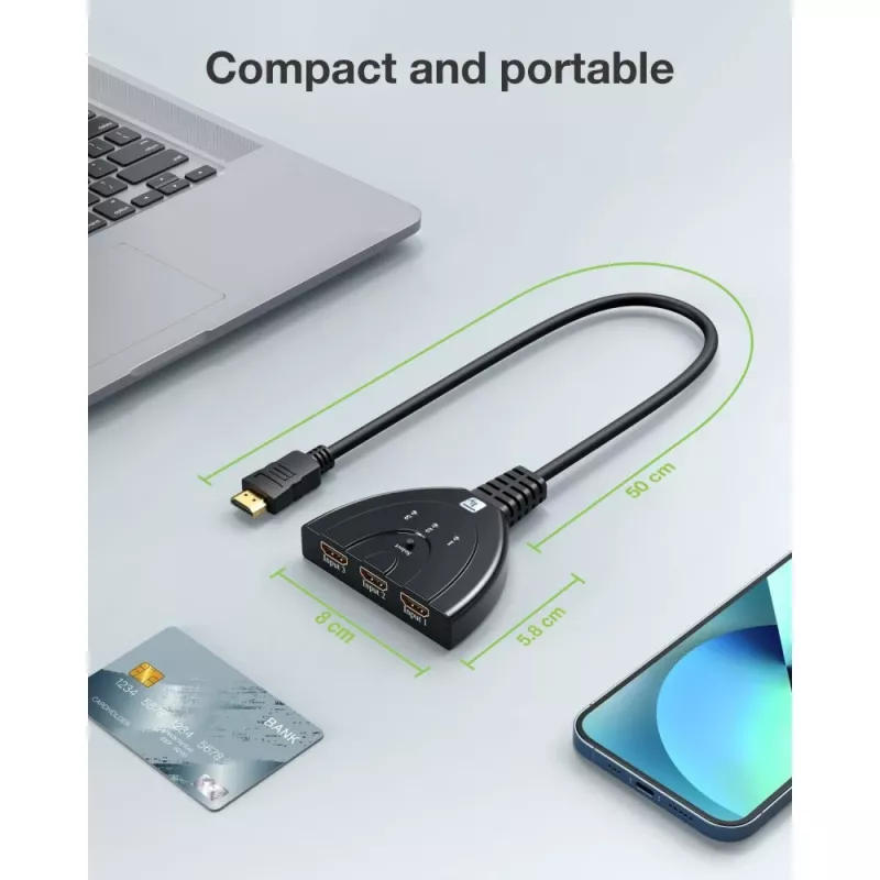 Przełącznik wideo Techly IDATA HDMI-3F8K