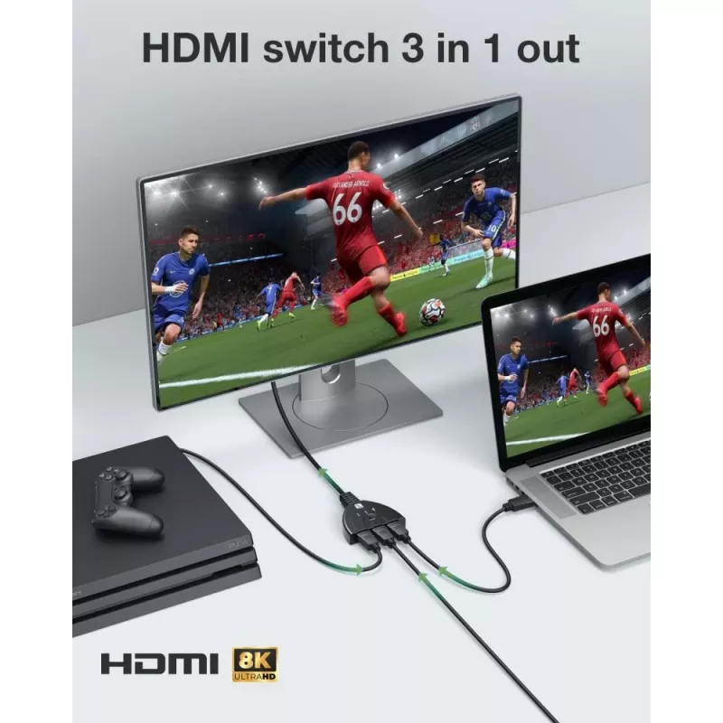 Przełącznik wideo Techly IDATA HDMI-3F8K