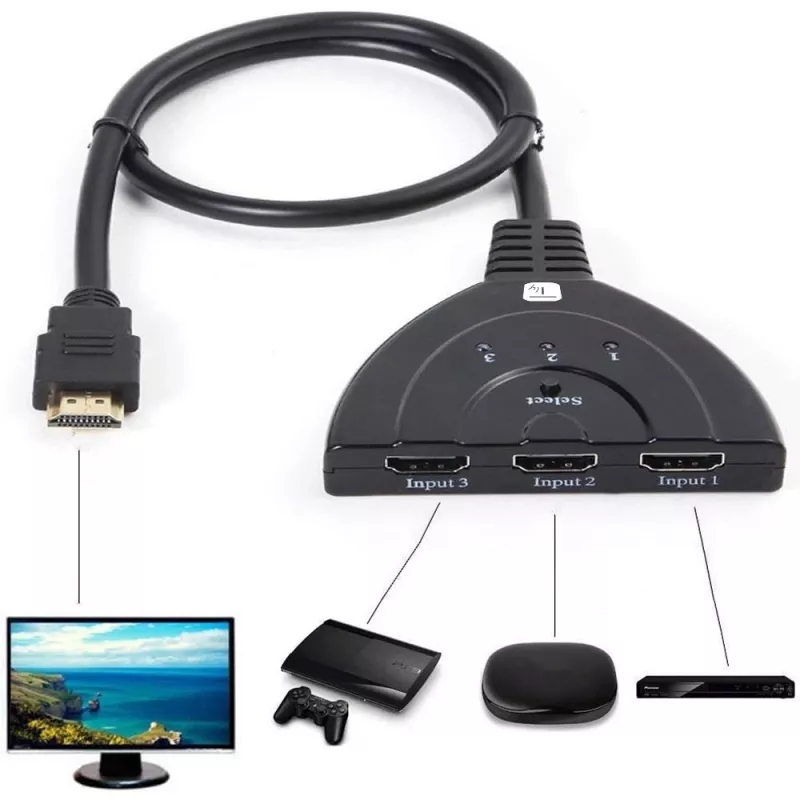 Przełącznik wideo Techly IDATA HDMI-3F8K