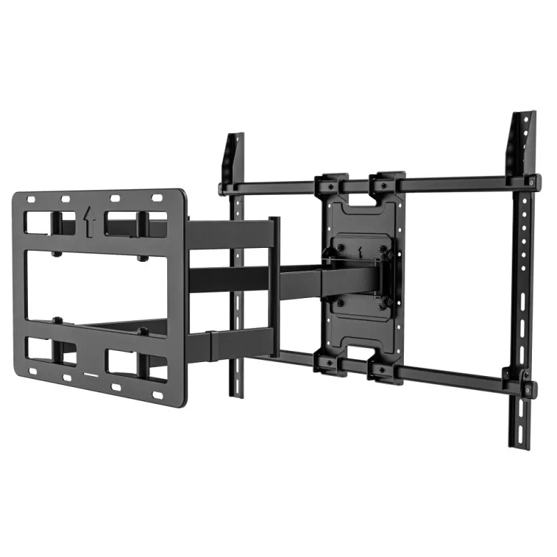 Techly Uchwyt ścienny Full-Motion do telewizora LED LCD 55-100 cali, 300 x 300 mm, 900 x 600 mm, 0 - 7°, 120°, Stal nierdzewna, Czarny