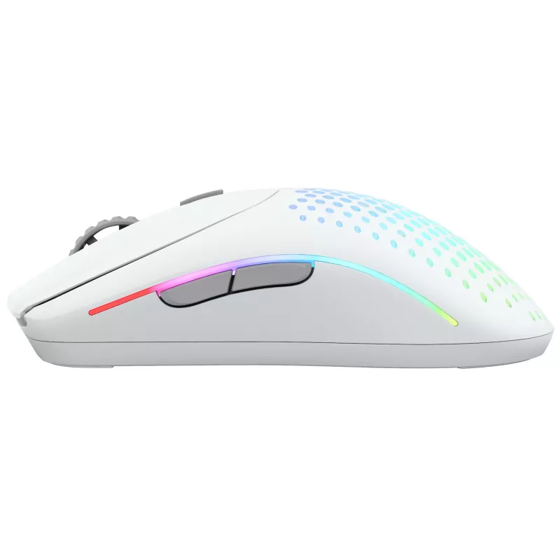 Glorious Gaming Glorious Model O Wireless 2 - Matowa biel, Praworęczna, Laser, RF Wireless + USB Type-C, 26000 DPI, 1 ms, Biały