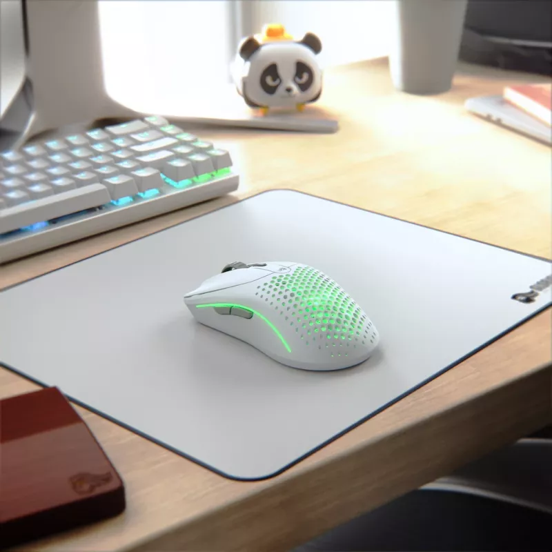 Glorious Gaming Glorious Model O Wireless 2 - Matowa biel, Praworęczna, Laser, RF Wireless + USB Type-C, 26000 DPI, 1 ms, Biały