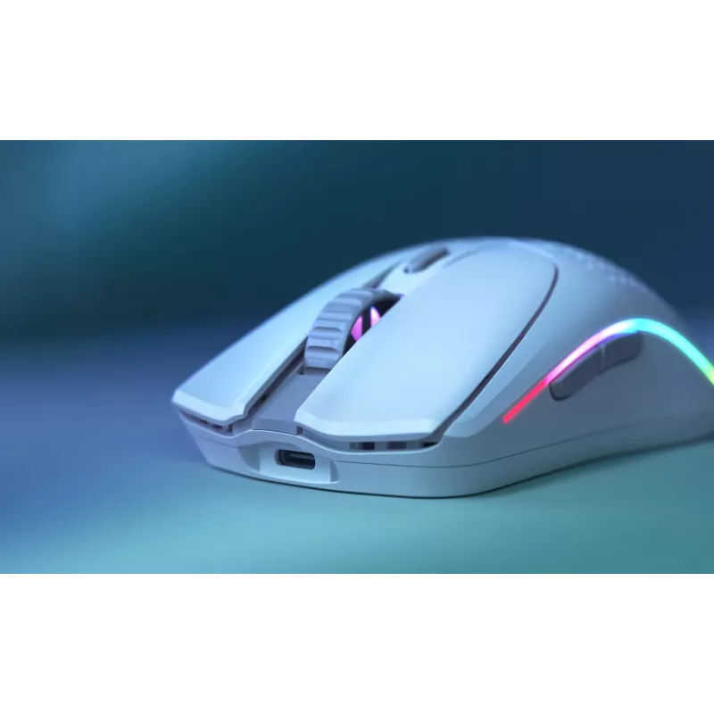 Glorious Gaming Glorious Model O Wireless 2 - Matowa biel, Praworęczna, Laser, RF Wireless + USB Type-C, 26000 DPI, 1 ms, Biały