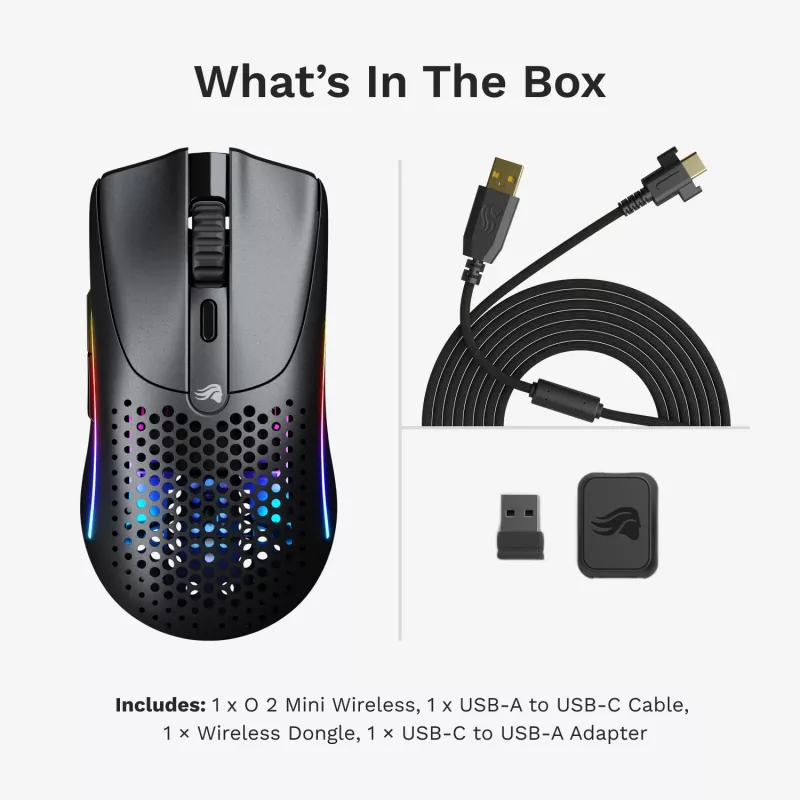 Glorious Gaming Model O 2 Mini Wireless - Czarny matowy