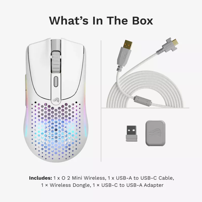 Glorious Gaming Glorious Model O 2 Mini Wireless - Matowy Biały