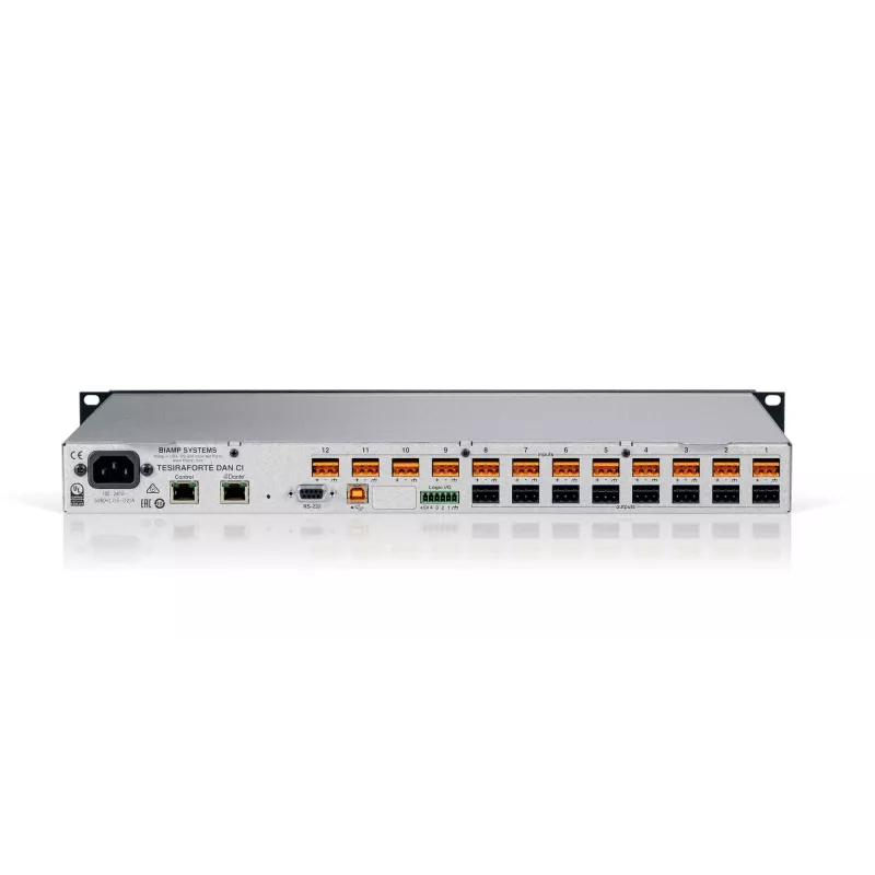 Biamp Tesira FORTÉ DAN CI, 8000 Ω, 207 Ω, Czarny, Metaliczny, 1U, OLED, 20 - 20000 Hz