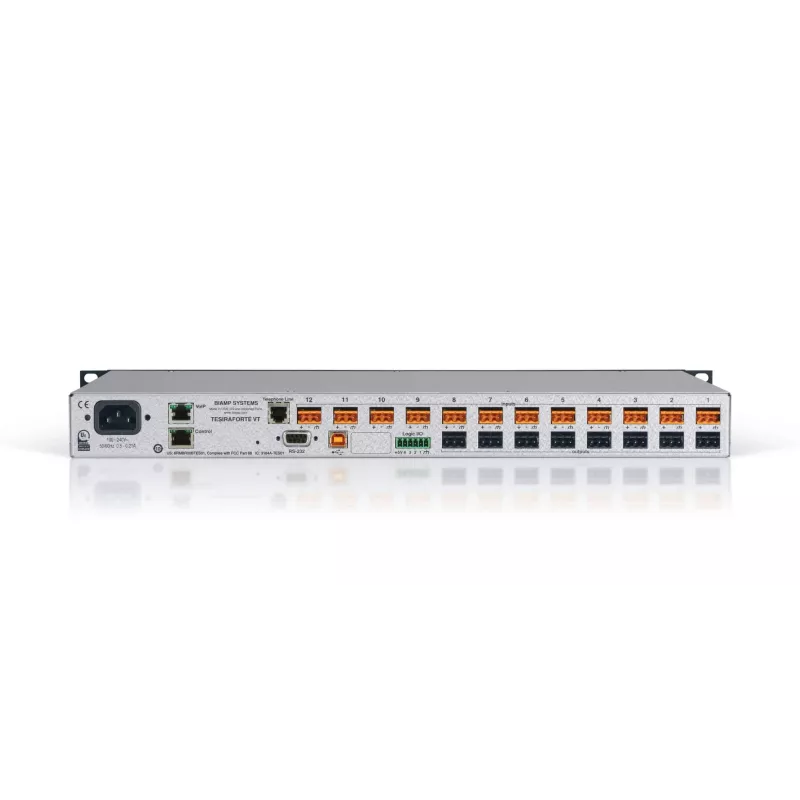 Biamp Tesira FORTÉ VT, 8000 Ω, 207 Ω, Czarny, Metaliczny, 1U, OLED, 20 - 20000 Hz