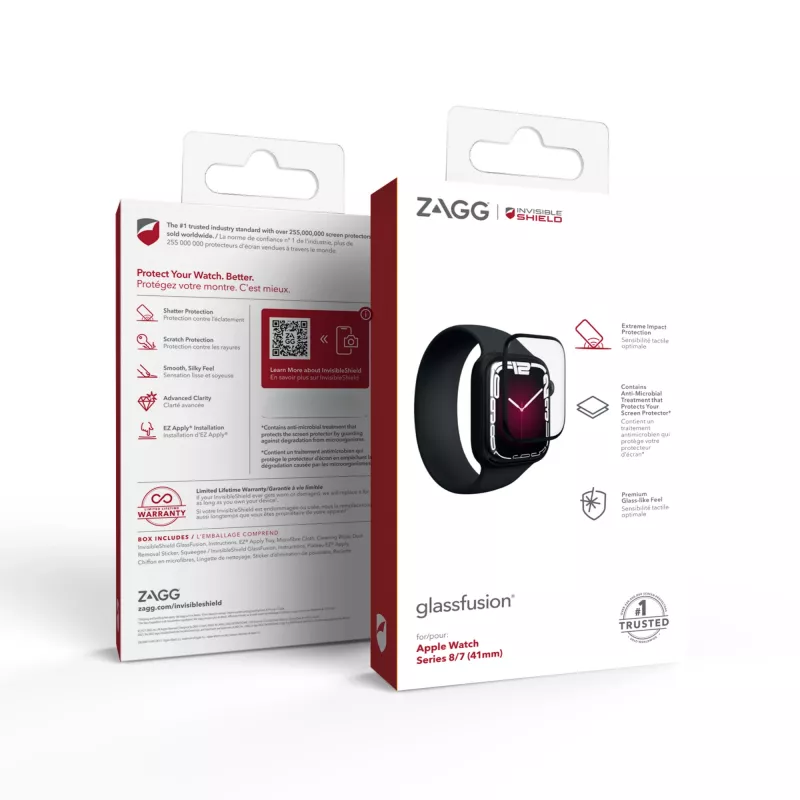 InvisibleShield Glass Fusion+ Apple Watch Series 7 (41mm)/ Series 8 (41mm)