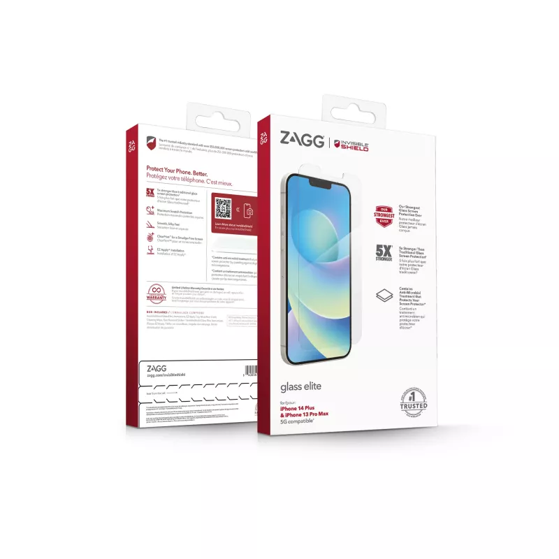 InvisibleShield Elite szklana osłona ekranu do Apple iPhone 13 Pro Max, rozmiar 6,7 cala, przezroczysta