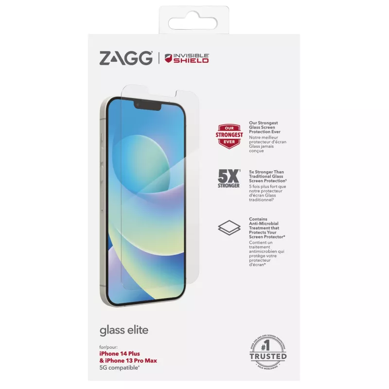 InvisibleShield Elite szklana osłona ekranu do Apple iPhone 13 Pro Max, rozmiar 6,7 cala, przezroczysta