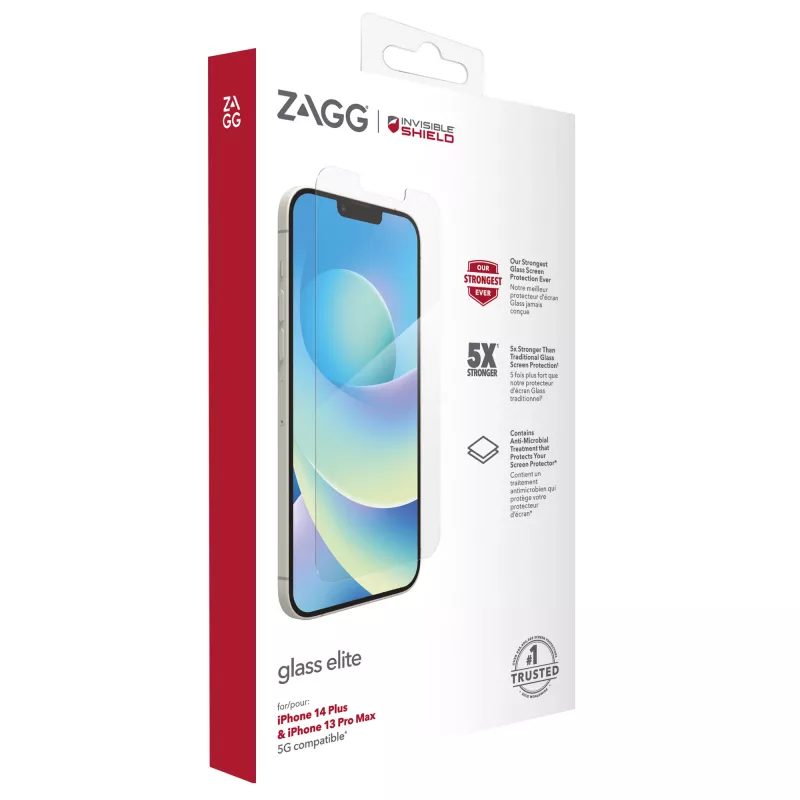 InvisibleShield Elite szklana osłona ekranu do Apple iPhone 13 Pro Max, rozmiar 6,7 cala, przezroczysta