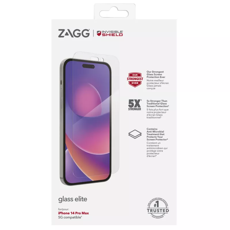 InvisibleShield Elite szklana folia ochronna do Apple iPhone 14 Pro Max, 6,69 cala, przezroczysta