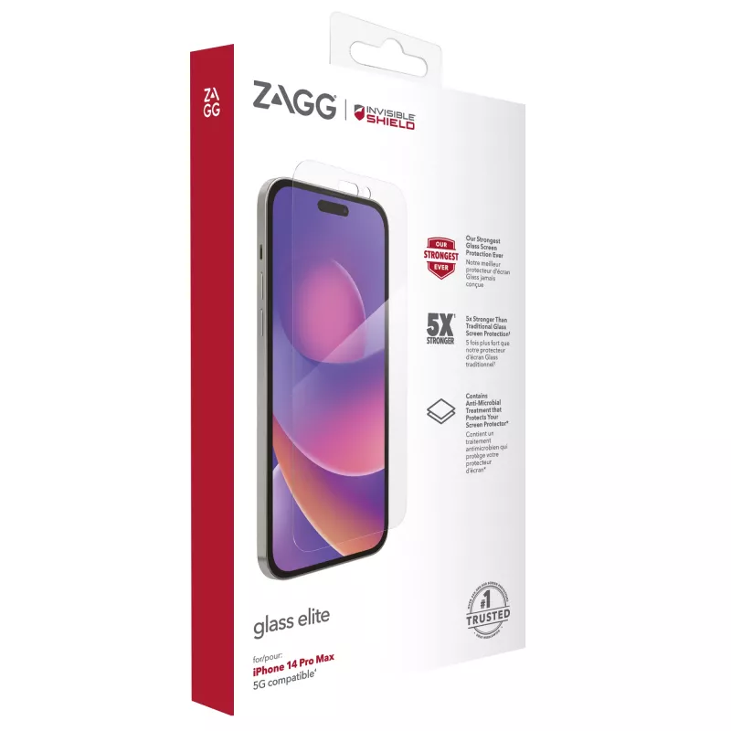 InvisibleShield Elite szklana folia ochronna do Apple iPhone 14 Pro Max, 6,69 cala, przezroczysta