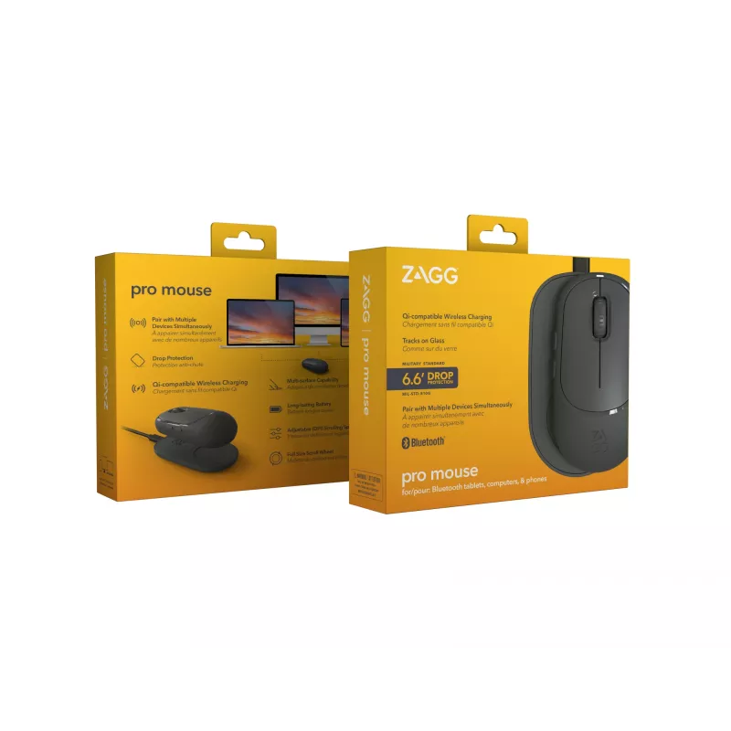 ZAGG Accessories-Promysz- Bezprzewodowa mysz i bezprzewodowa podkładka ładująca-Węgiel drzewny