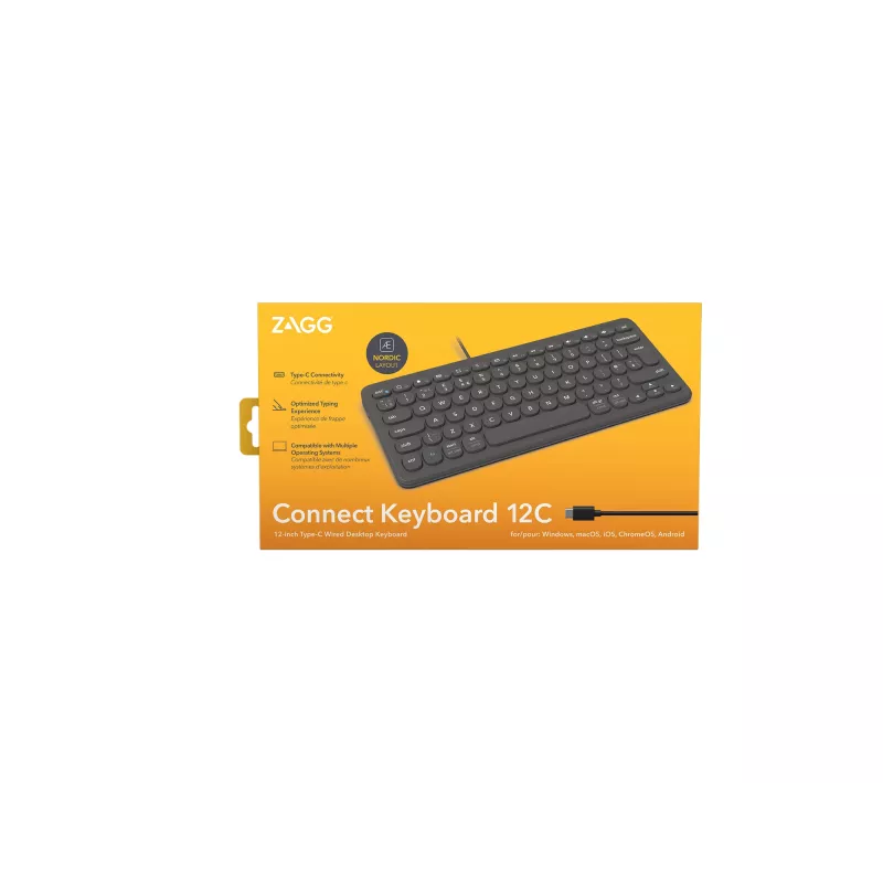 ZAGG Connect 12C klawiatura Universal USB QWERTY Nordic Czarny
