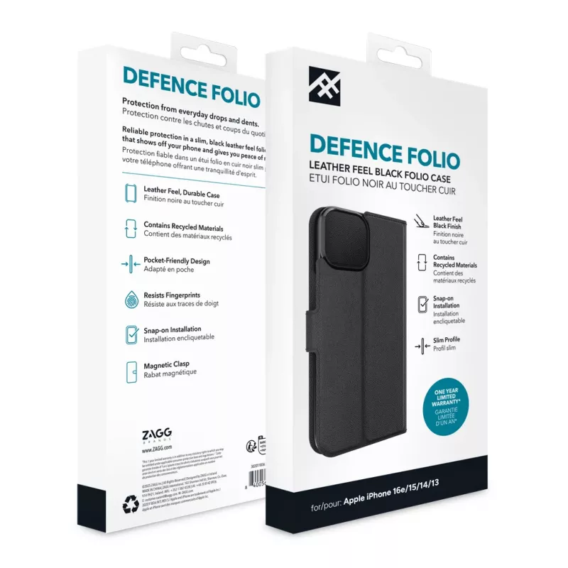 Etui IFROGZ Defence Folio do telefonu komórkowego 15,5 cm (6,1 cala) Czarny