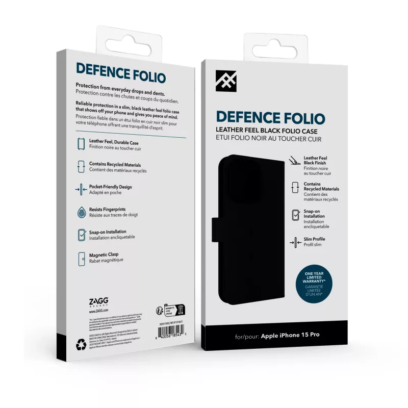 IFROGZ Defence Folio etui na telefon komórkowy 15.5 cm (6.1 cala) Czarny