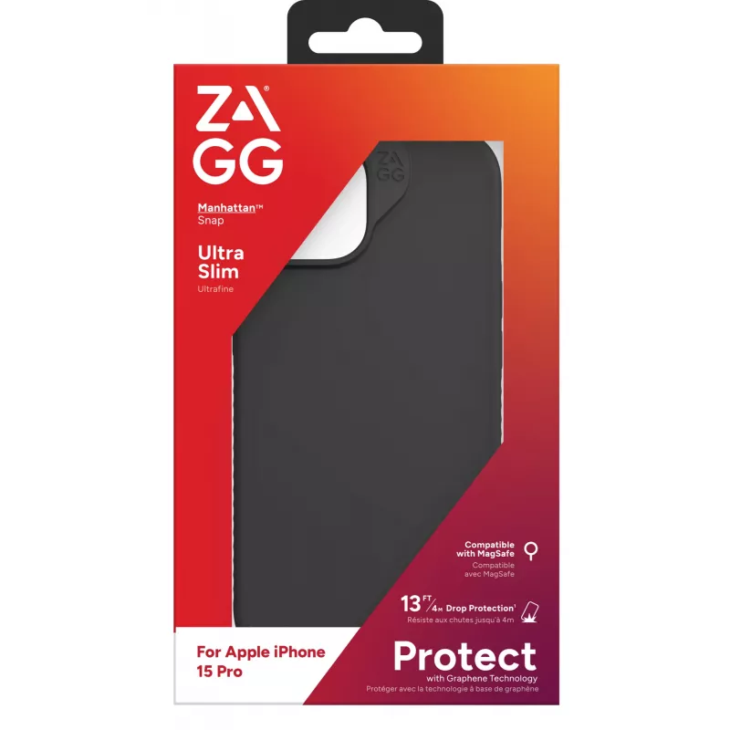 ZAGG Cases Manhattan Snap Apple iPhone 15 Pro Czarny EN/FR
