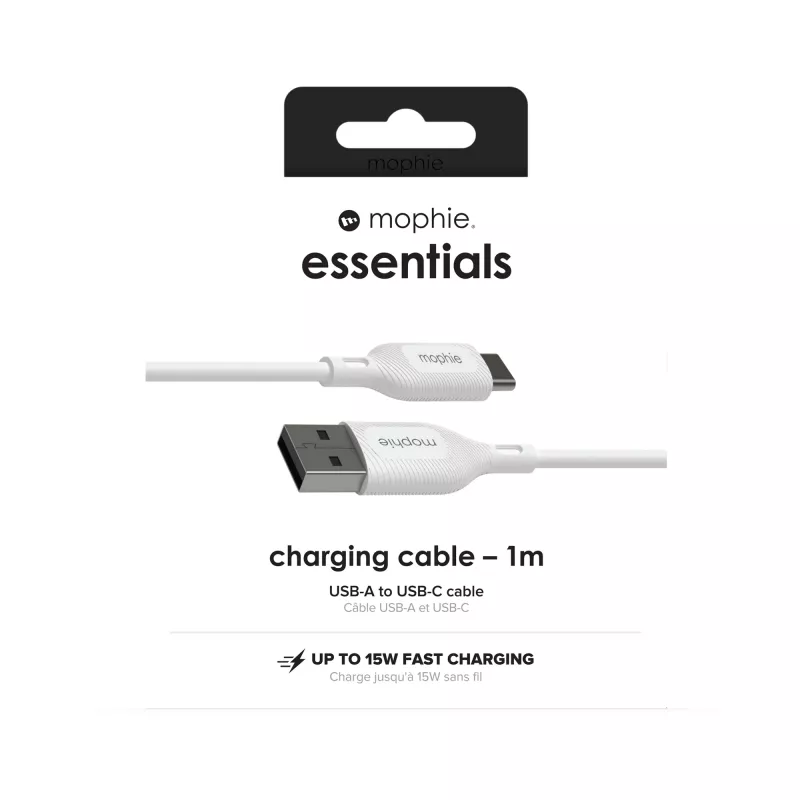 mophie essentials kable do ładowania | 1M kabel USB 2.0 USB A USB C biały