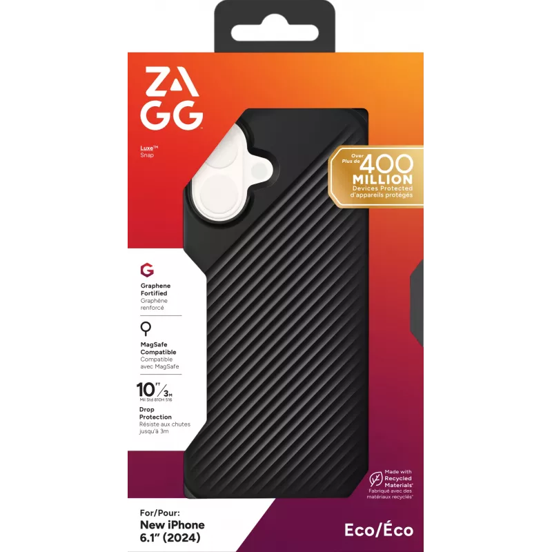 ZAGG Cases Luxe Snap Apple iPhone 16 Czarny