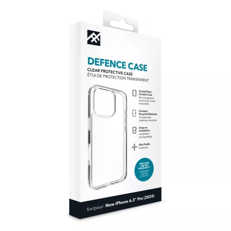 IFROGZ IF Defence Case Apple iPhone 16 Pro Clear INTL, etui, Apple, iPhone 16 Pro, 16 cm (6.3 inch), przezroczysty