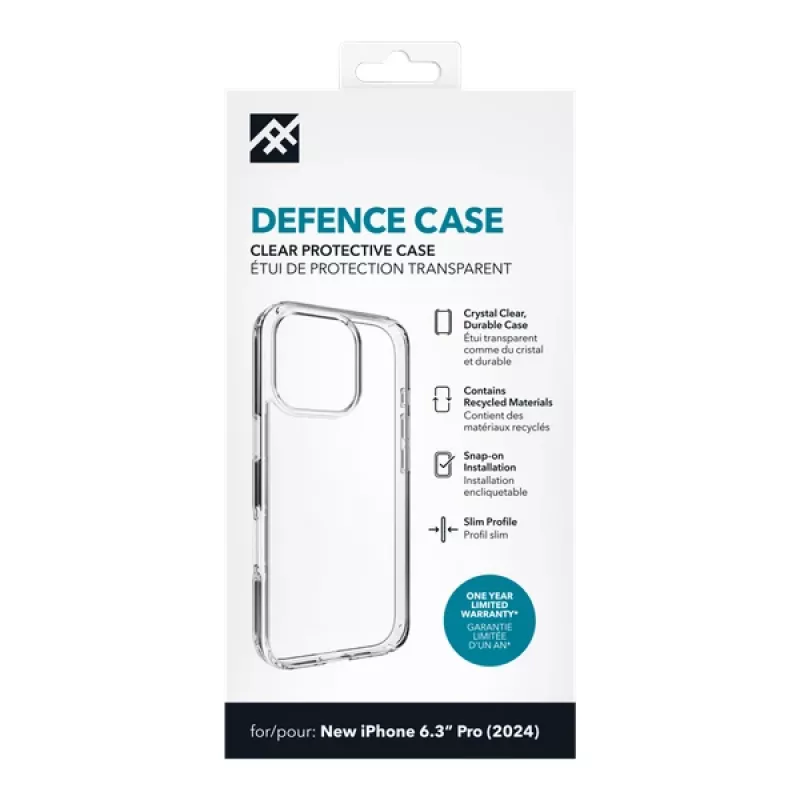 IFROGZ IF Defence Case Apple iPhone 16 Pro Clear INTL, etui, Apple, iPhone 16 Pro, 16 cm (6.3 inch), przezroczysty