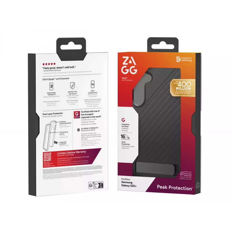 ZAGG Denali KS Samsung Galaxy S25+ Czarny, Cover, Samsung, Galaxy S25+, 17 cm (6.7 inch), Czarny