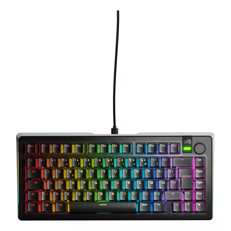 Glorious Gaming GMMK 3 PRO 75% Prebuilt Wired Czarny - FR, Przewodowa, USB, Mechaniczna, AZERTY, RGB LED, Czarna
