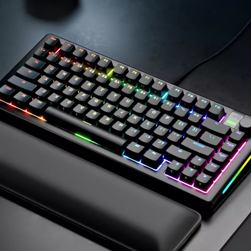 Glorious Gaming GMMK 3 PRO 75% Prebuilt Wired Czarny - FR, Przewodowa, USB, Mechaniczna, AZERTY, RGB LED, Czarna