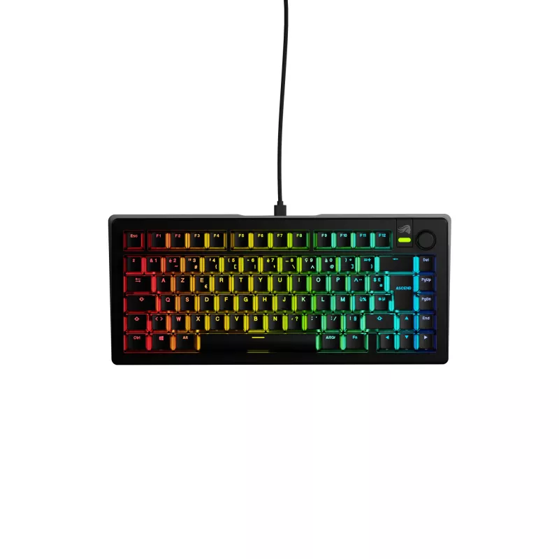 Glorious Gaming GMMK 3 75% Prebuilt Wired Czarny - FR, Przewodowa, USB, Mechaniczna, AZERTY, Podświetlenie RGB LED, Czarna