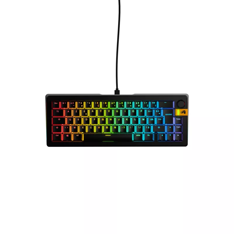 Glorious Gaming GMMK 3 HE 65% Prebuilt Wired Czarny - FR, Przewodowa, USB, Mechaniczna, AZERTY, RGB LED, Czarna
