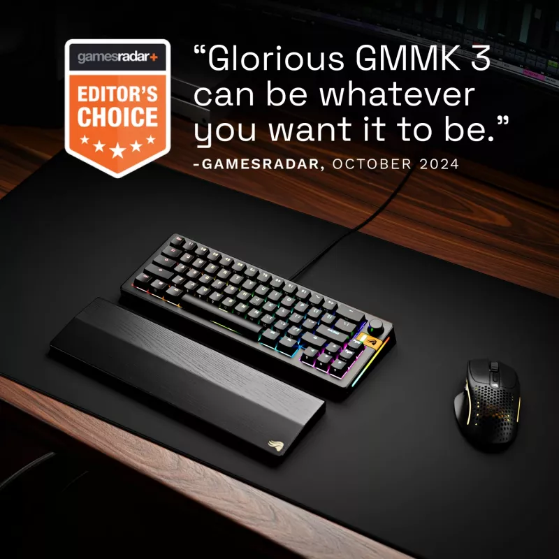Glorious Gaming GMMK 3 HE 65% Prebuilt Wired Czarny - FR, Przewodowa, USB, Mechaniczna, AZERTY, RGB LED, Czarna