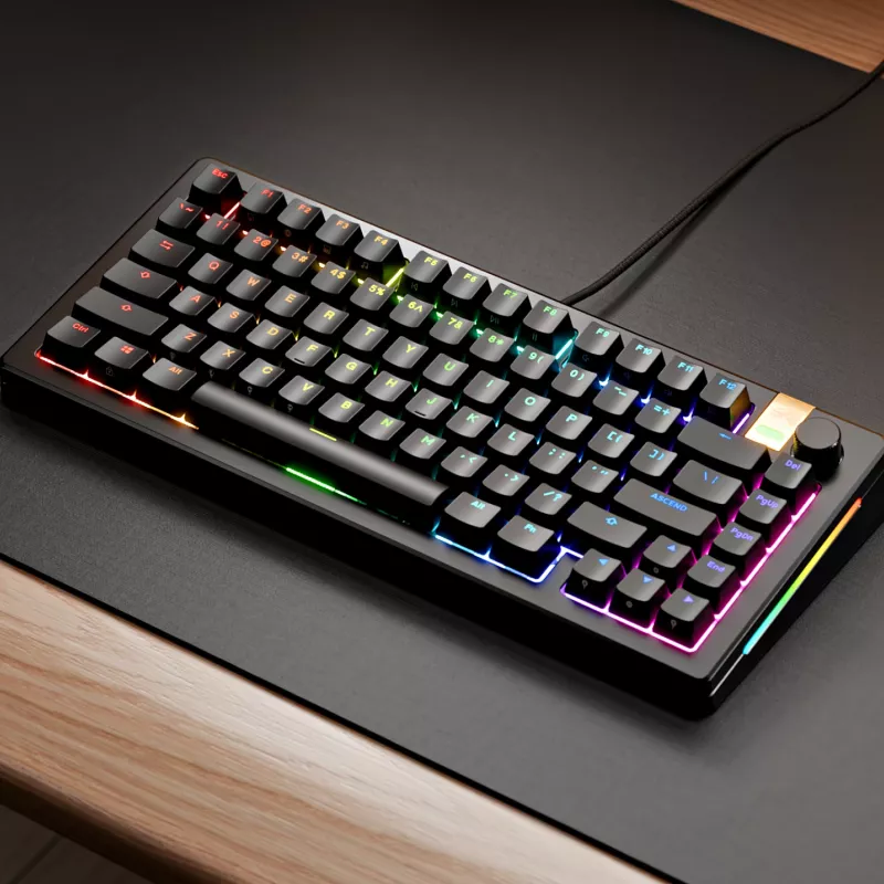 Glorious Gaming GMMK 3 HE 75% Prebuilt Wired Czarny - FR, Przewodowa, USB, Mechaniczna, AZERTY, RGB LED, Czarna