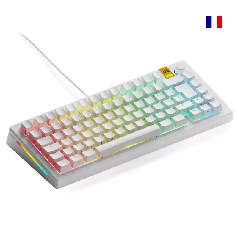 Glorious Gaming GMMK 3 HE 75% Prebuilt Wired biały - FR, przewodowa, USB, mechaniczna, AZERTY, RGB LED, biała