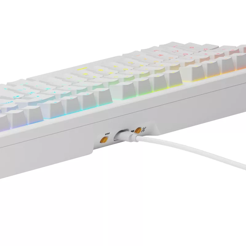 Glorious Gaming GMMK 3 HE 100% Prebuilt Wired biały - FR, przewodowa, USB, mechaniczna, AZERTY, RGB LED, biała