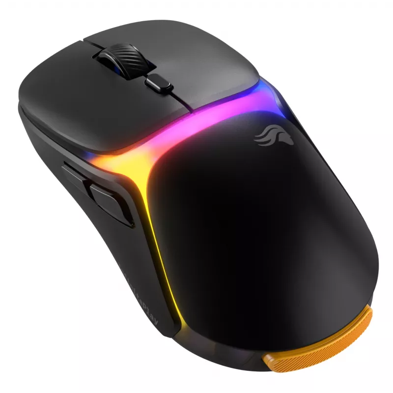 Mysz gamingowa Glorious Gaming Model O3 Wireless - system wymiennych baterii InfinitePlay, polling 8k, przełączniki optyczne o wytrzymałości 130 mln kliknięć, ultra lekka 66 g, sensor optyczny 30 000 DPI, RGB - czarna