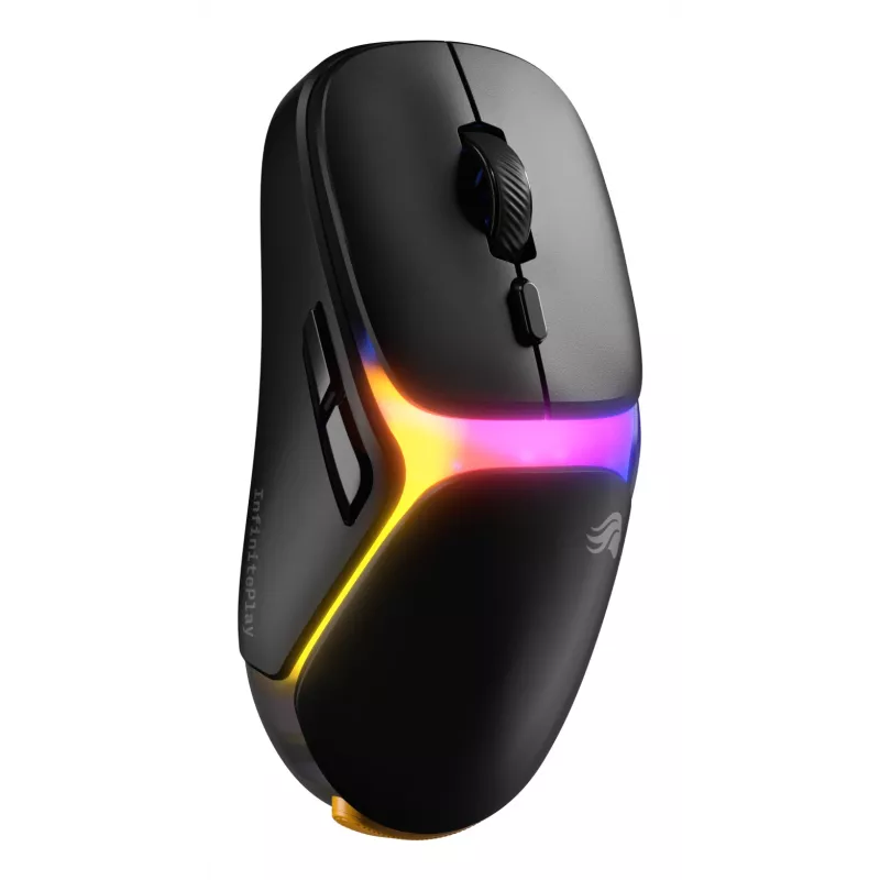 Mysz gamingowa Glorious Gaming Model O3 Wireless - system wymiennych baterii InfinitePlay, polling 8k, przełączniki optyczne o wytrzymałości 130 mln kliknięć, ultra lekka 66 g, sensor optyczny 30 000 DPI, RGB - czarna