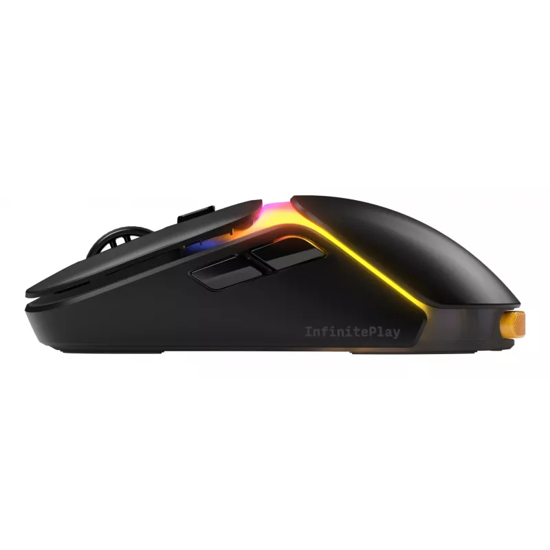 Mysz gamingowa Glorious Gaming Model O3 Wireless - system wymiennych baterii InfinitePlay, polling 8k, przełączniki optyczne o wytrzymałości 130 mln kliknięć, ultra lekka 66 g, sensor optyczny 30 000 DPI, RGB - czarna