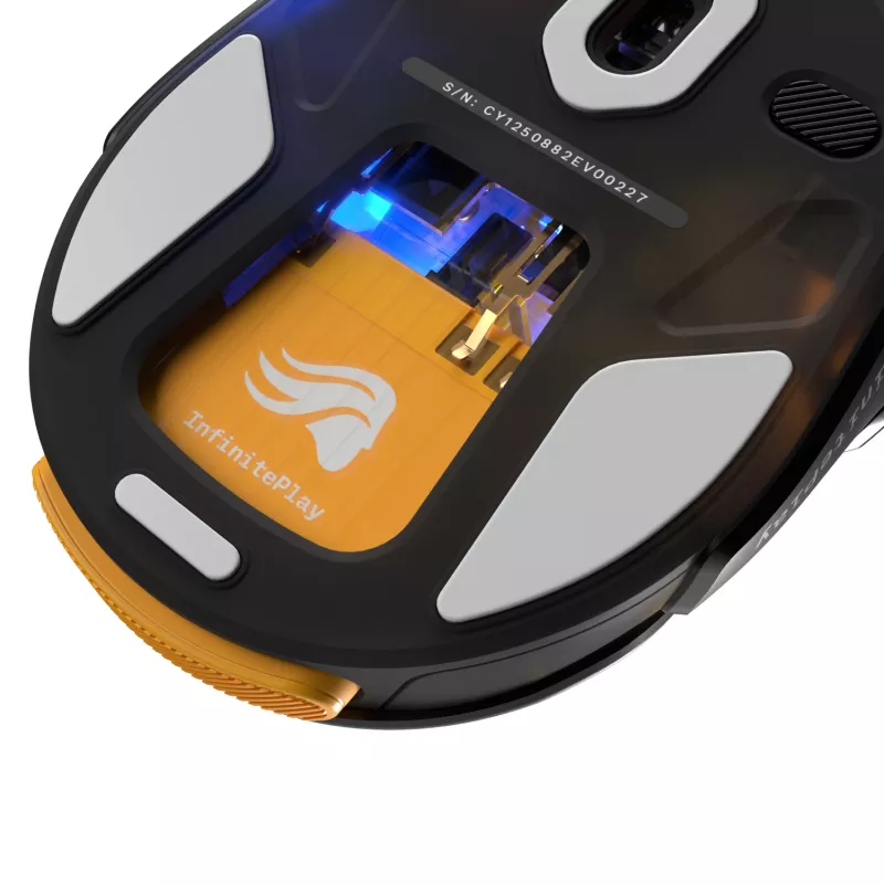 Mysz gamingowa Glorious Gaming Model O3 Wireless - system wymiennych baterii InfinitePlay, polling 8k, przełączniki optyczne o wytrzymałości 130 mln kliknięć, ultra lekka 66 g, sensor optyczny 30 000 DPI, RGB - czarna