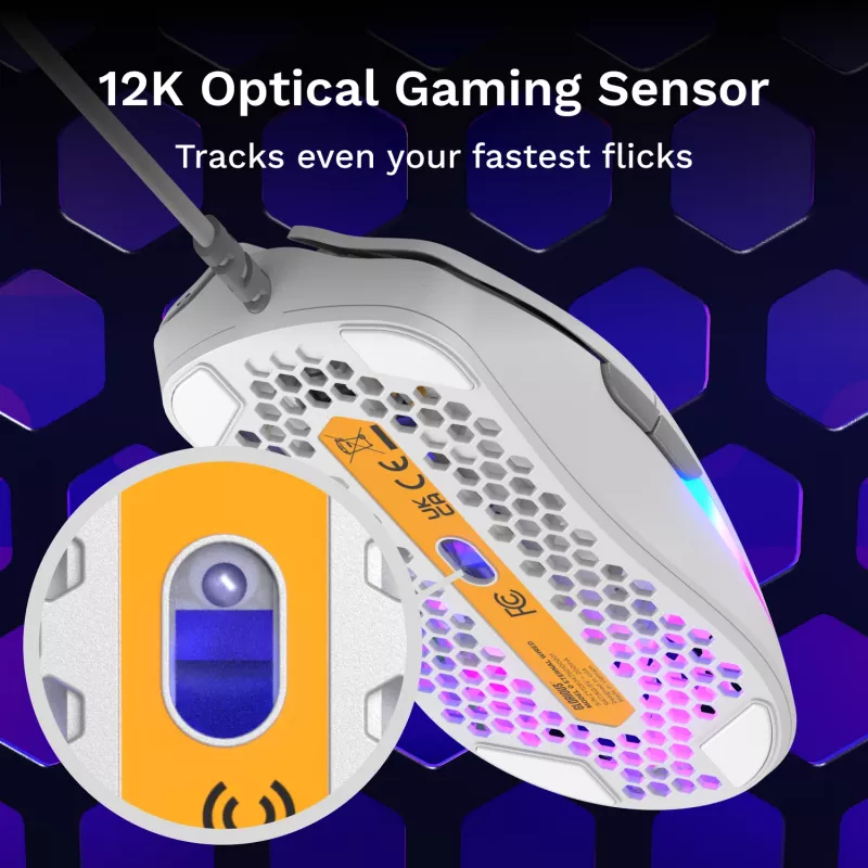 Mysz Glorious Gaming Model O Eternal praworęczna USB Typ-A Optyczna 12000 DPI