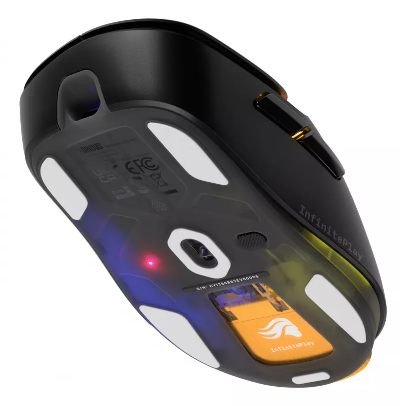 Glorious Gaming Model D3 Bezprzewodowa mysz gamingowa - System wymiennych baterii InfinitePlay, Polling 8 kHz, Przełączniki optyczne o wytrzymałości 130 mln kliknięć, Ultralekka 69 g, Sensor optyczny 30 000 DPI, RGB - Czarna