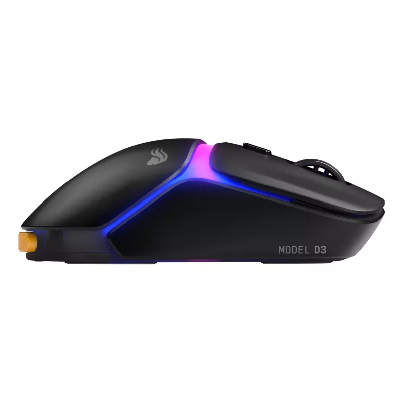 Glorious Gaming Model D3 Bezprzewodowa mysz gamingowa - System wymiennych baterii InfinitePlay, Polling 8 kHz, Przełączniki optyczne o wytrzymałości 130 mln kliknięć, Ultralekka 69 g, Sensor optyczny 30 000 DPI, RGB - Czarna