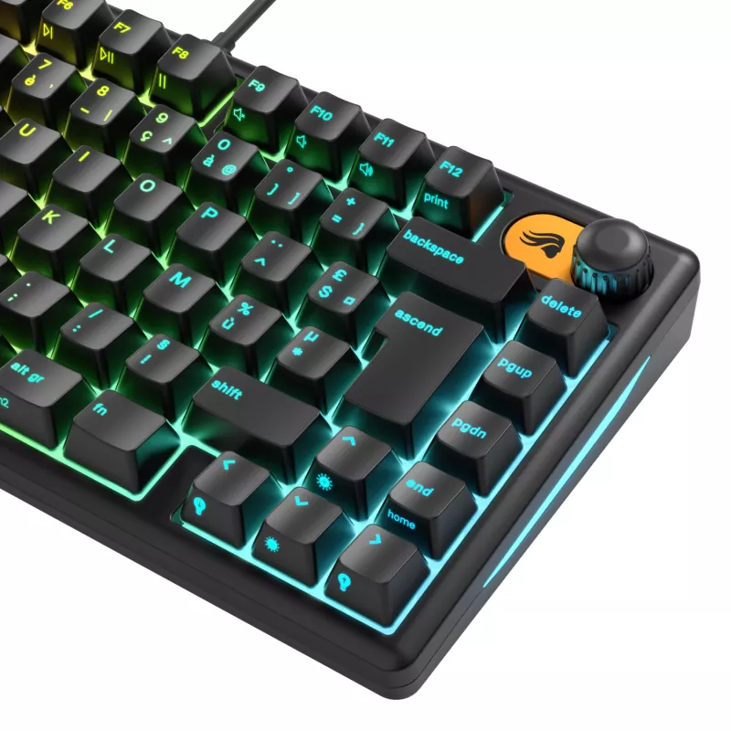 Glorious Gaming GMBK 75% klawiatura USB AZERTY francuska czarna