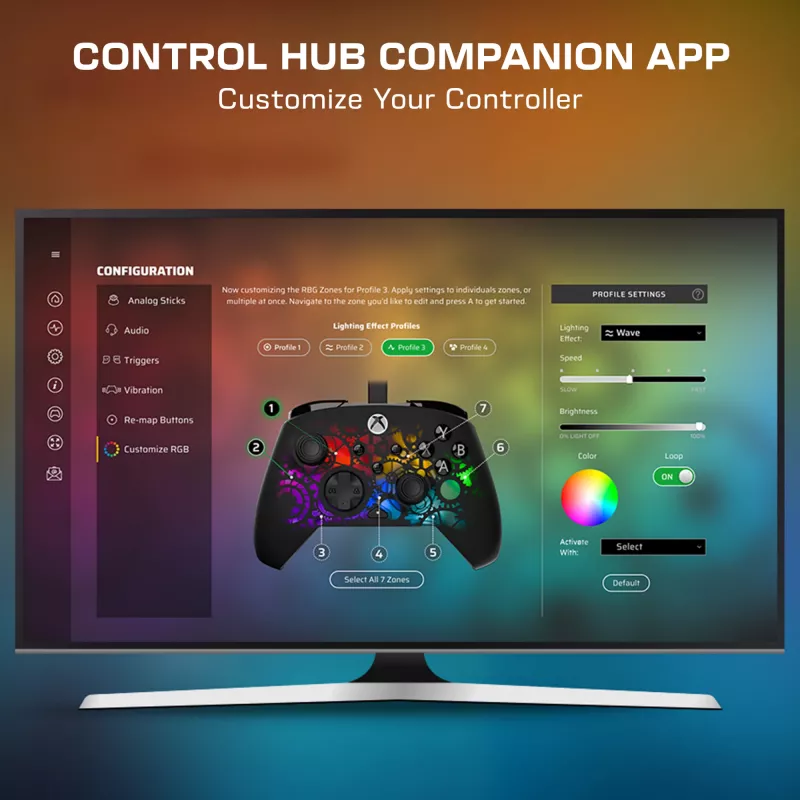 Gamepad Turtle Beach Afterglow Ignite Wired RGB kontroler konfigurowalne podświetlenie RGB programowalne przyciski