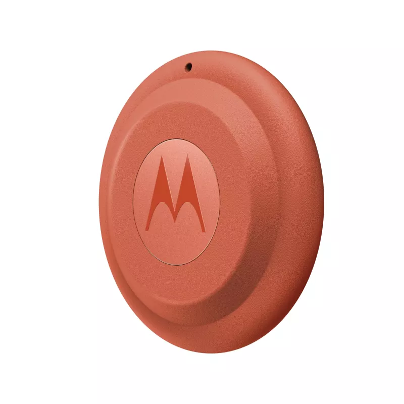 Finder Motorola moto tag 2 — uniwersalny lokalizator, pomarańczowy, bateria CR2032, do 14400 h, 7,4 g, Ø 31,9 mm, 8 mm