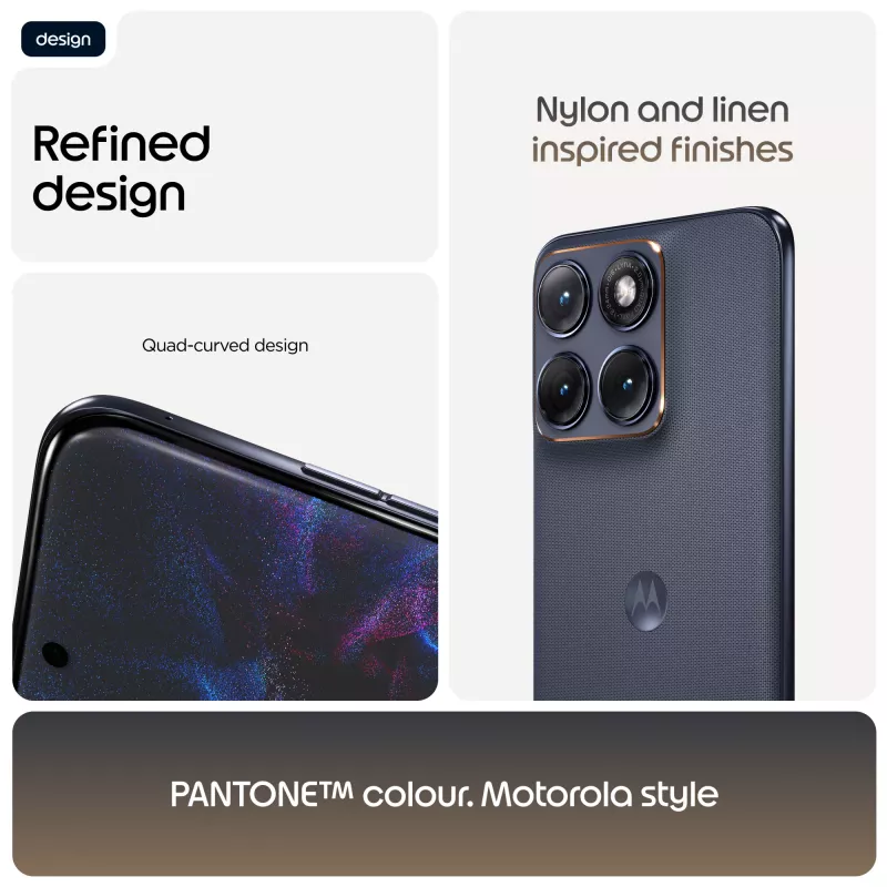 Smartfon Motorola edge 70 fusion — 6,78-calowy OLED, Snapdragon 7s Gen 3, 12 GB RAM, 256 GB, 7000 mAh, Dual SIM, Android 16, Czarny